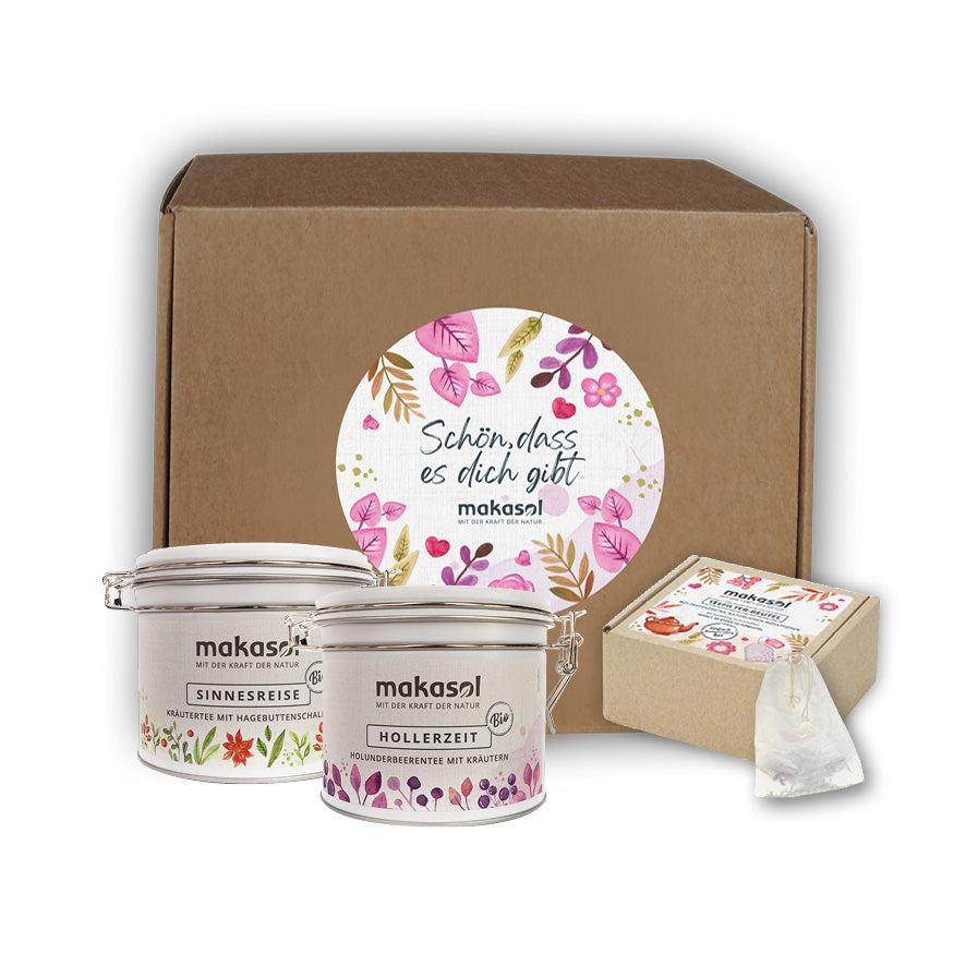 Geschenk-Set Teemischungen 2 Stk. + Teefilterbeutel